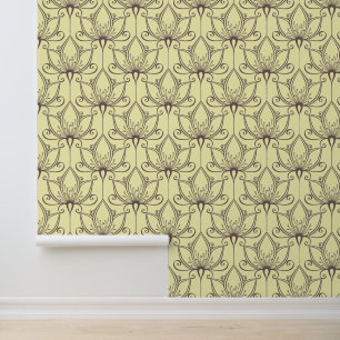 Papier Peint Modèle floral de crème
