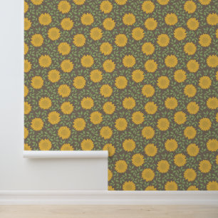 Papier Peint Modèle floral de tournesol jaune