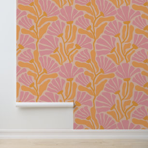 Papier Peint Modèle Floral Moderne Du Milieu Du Siècle