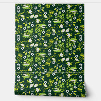 Modèle floral scandinave moderne vert foncé
