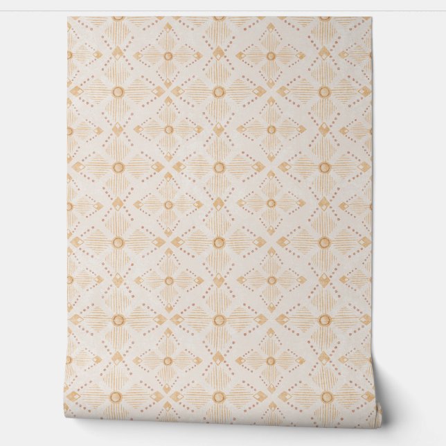 Papier Peint Modèle Floral Star Stylisé (Déroulement)