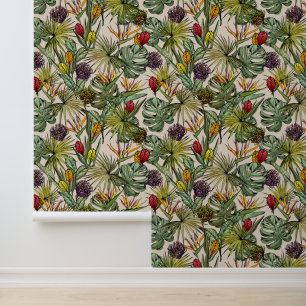 Papier Peint Modèle floral tropical