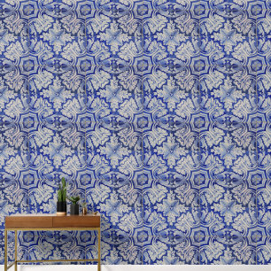 Papier Peint Modèle Floral Vintage bleu et blanc