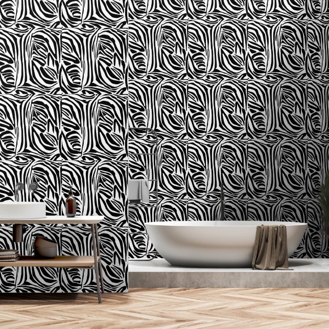 Papier Peint Modèle Zèbre (Salle de bain)