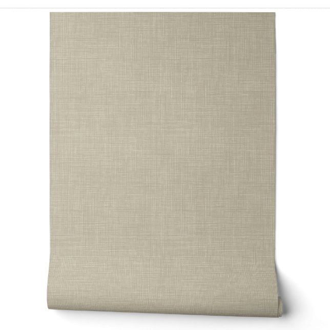 Papier Peint Modern Beige Home Office Linen Look Texture (Déroulement)
