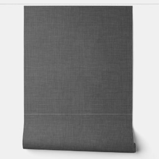 Papier Peint Modern Dark Charcoal Linen Look Texture
