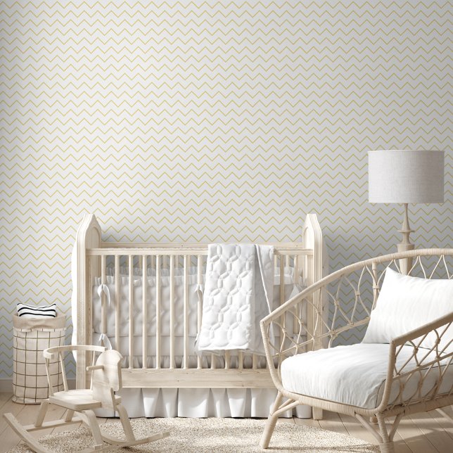 Papier Peint Moderne Blanc et Faux Gold Design Motif Élégant (Modern White and Faux Gold Design Pattern Elegant Wallpaper)