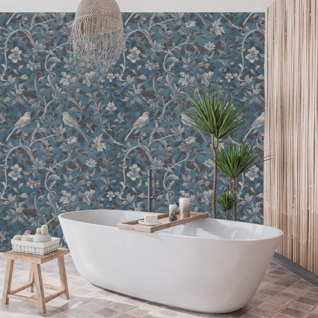 Papier Peint Moderne Elégante Chinoiserie Motif Floral (Créateur téléchargé)