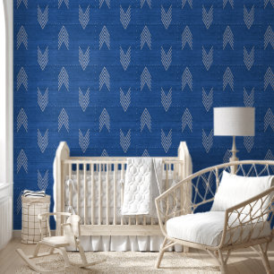Papier Peint Moderne tendance bleu boudcloth africain
