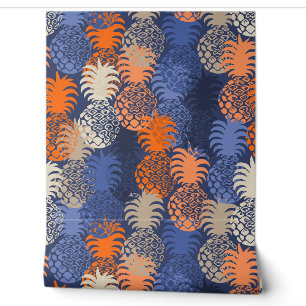 Papier Peint Momona Hawaiian Tropical Pineappy Toss - Navy