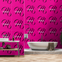 Monogramme moderne minimaliste nom initial rose ch