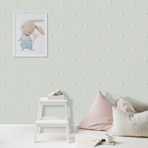 Papier Peint Monogramme personnalisé Motif initial Serene Green