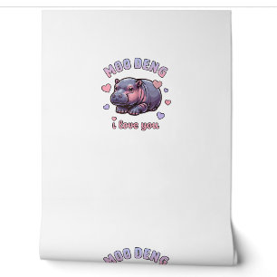 Papier Peint Moo Deng l'amusant Baby Pygmy Hippo mignonne Hippo