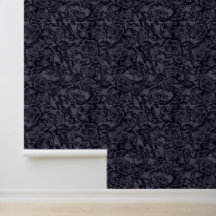 Moody Monochrome Deep Navy bleu motif floral
