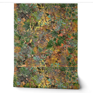 Papier peint mosaïque de feuilles de forêt | Peint