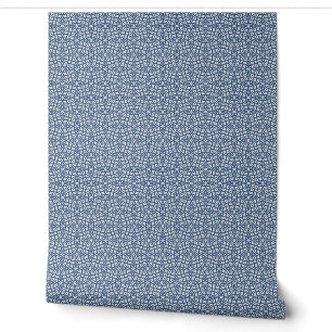 Papier Peint Mosaïque géométrique Abstraite bleue à petite éche