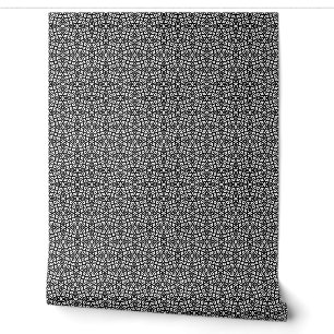 Papier Peint Mosaïque géométrique abstraite noir/blanc à petite