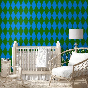 Papier Peint Motif à carreaux Harlequin bleu vert