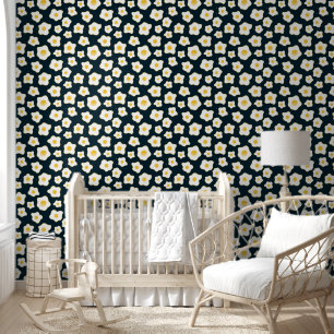 Papier Peint Motif à fleurs aux oeufs frits mignons