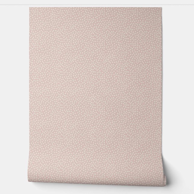 Papier peint Motif à points de satin rose (Déroulement)