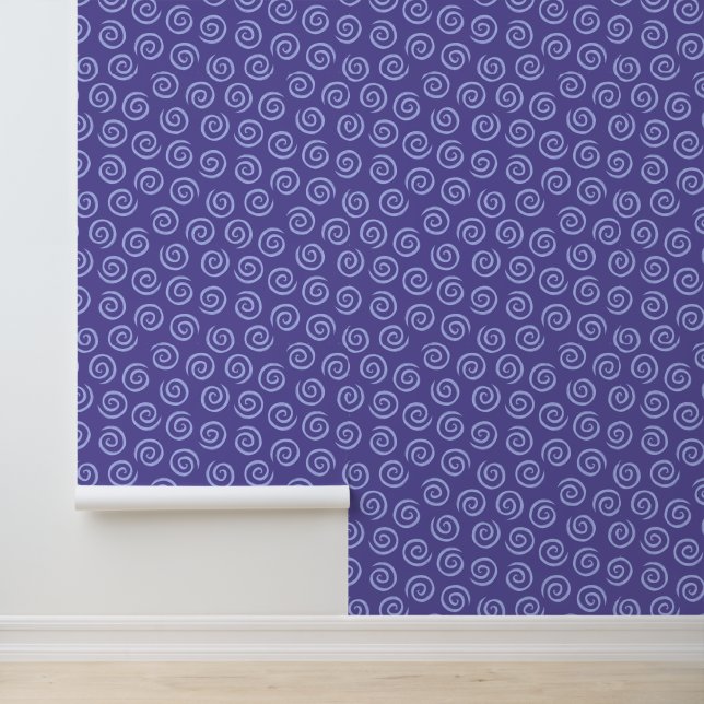 Papier Peint Motif Abstrait de tourbillons de Balle Bleue (Application)