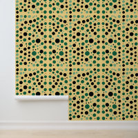 Motif Abstrait Polka vert et noir