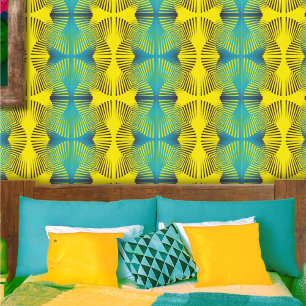 Papier Peint Motif Abstrait Tropical jaune vif