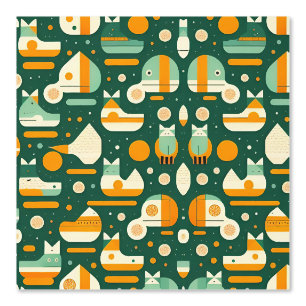 Papier Peint Motif animal et forme géométrique jouable