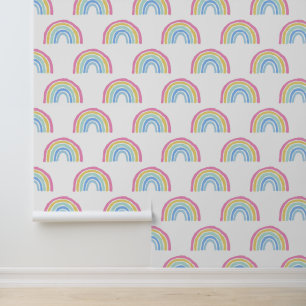 Papier Peint Motif arc-en-ciel Pastel