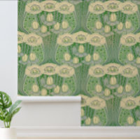 Motif Art Nouveau vintage Lotus and Poppies