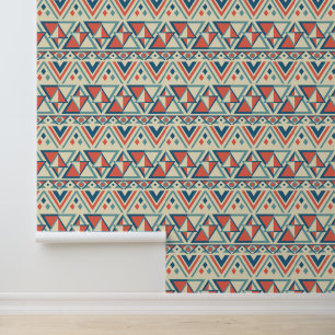Papier Peint motif Aztec cool carrelé