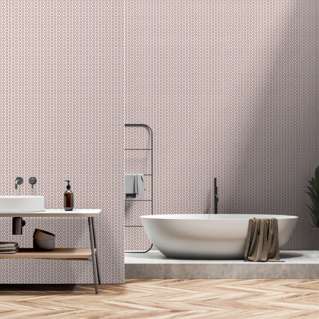 Papier Peint Motif blanc gris rose pâle (Salle de bain)