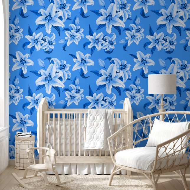 Papier Peint Motif bleu Lily (Enfants)