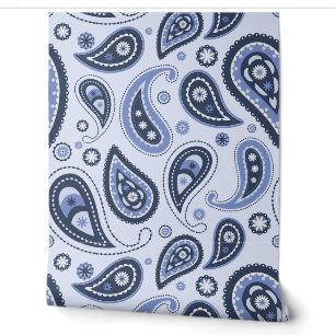 Papier Peint Motif Blue Paisley