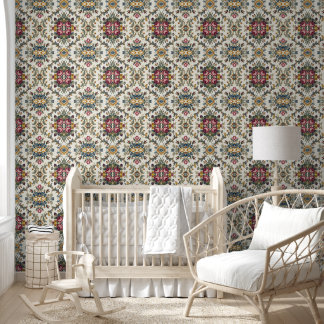 Papier Peint Motif botanique en damas floral vintage