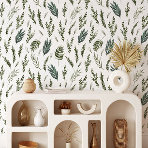 Papier Peint Motif Botanique Feuilles Vertes