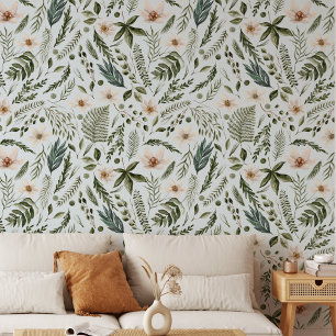 Papier Peint Motif botanique floral aquarelle de fleurs
