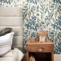 Motif botanique Vintage Gold et Navy