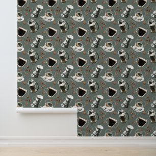 Papier Peint Motif café carrelé mignon