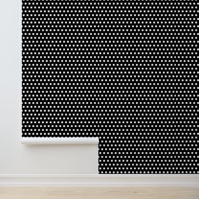 Papier Peint Motif Carré simple noir et blanc (Application)