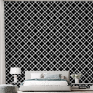 Papier Peint motif carrelé blanc noir cool