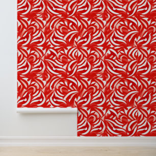 Papier peint motif carrelé rouge mignon