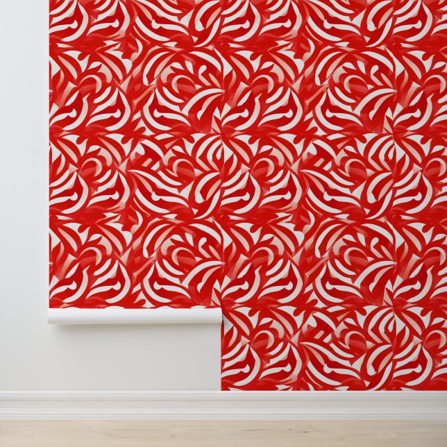 Papier peint motif carrelé rouge mignon (Application)