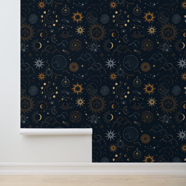 Papier Peint Motif céleste du ciel nocturne (Application)