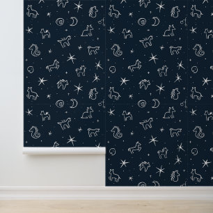 Papier Peint Motif céleste Horoscope Night Sky