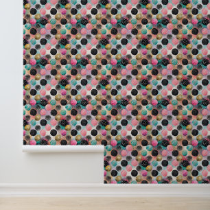 Papier Peint Motif Cercle Abstrait - avec Parties scintillant e
