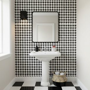 Papier Peint Motif classique noir en houndstooth