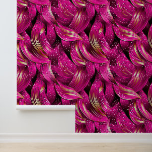 Papier Peint motif cool carrelé rose