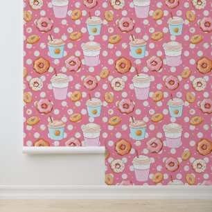 Papier Peint motif cool en beignet
