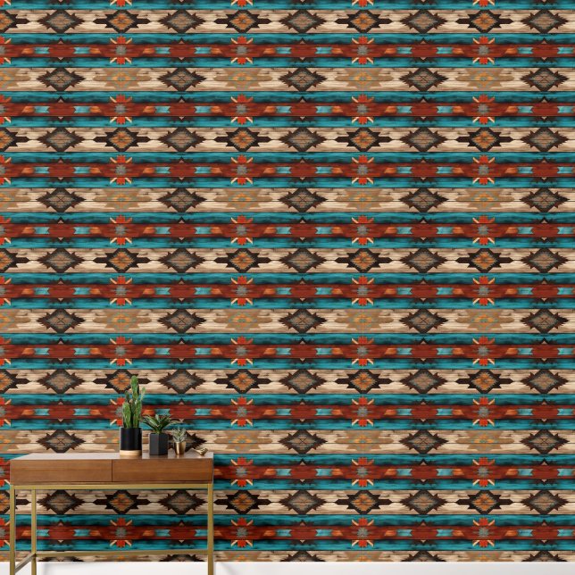 Papier Peint motif cool en faux bois (Couloir)